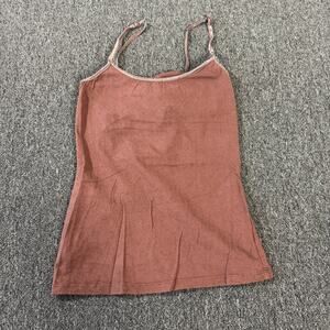 Vintage Y2k Brown Basic Longline Layered Spaghetti Strap Cami Tank Top Xs